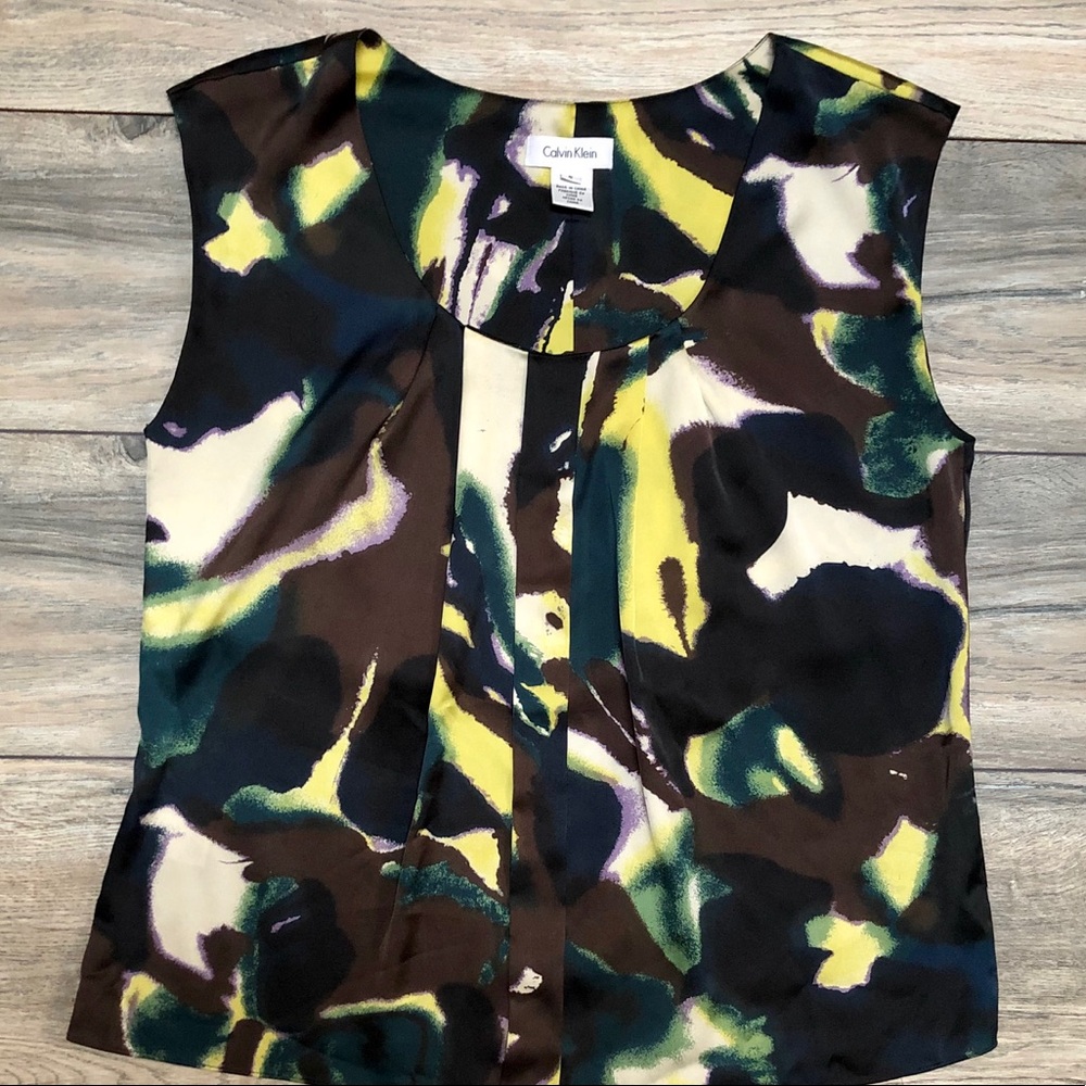 Calvin Klein flows multicolored tank, size 6